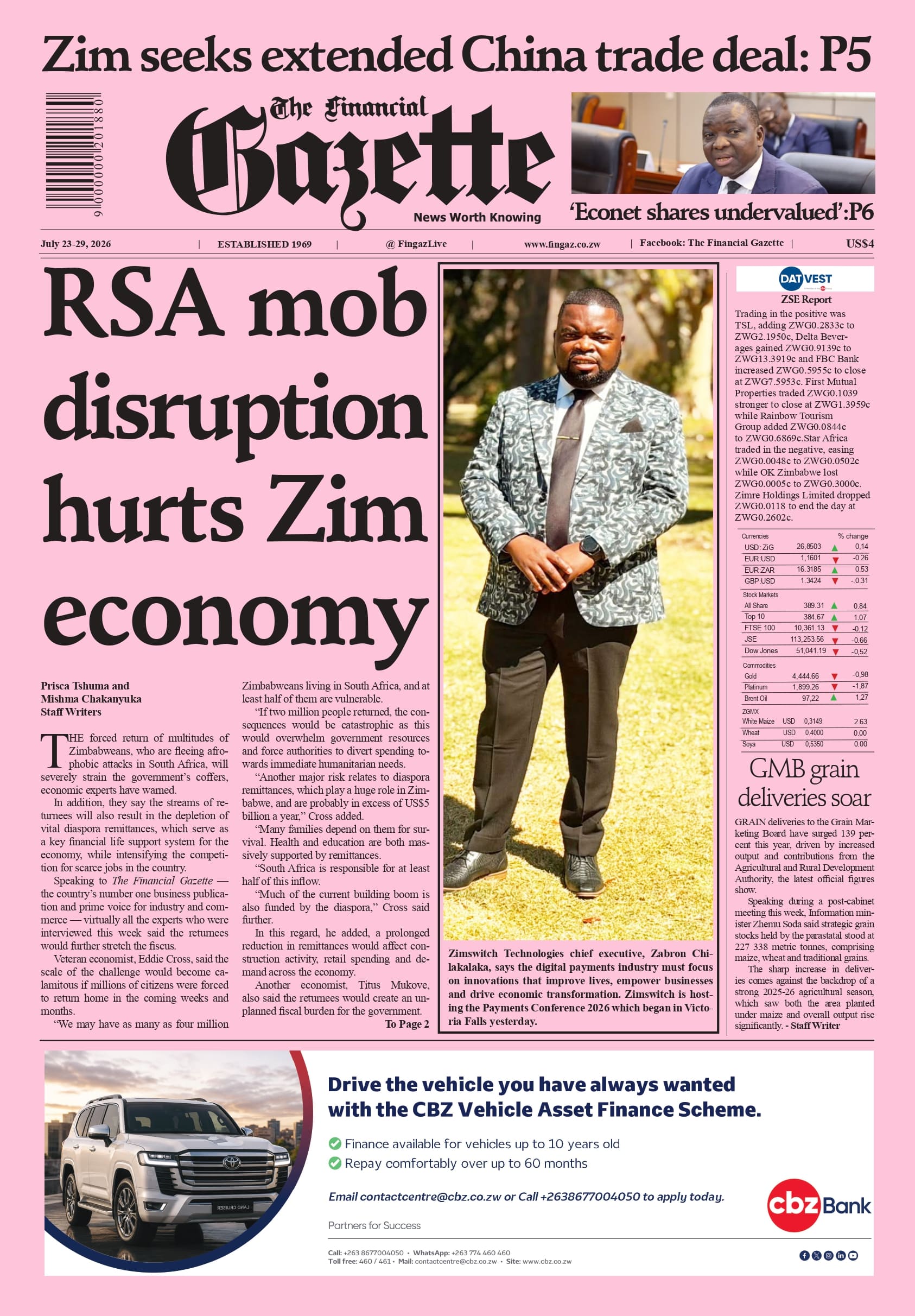 Thursday 23 July 2026